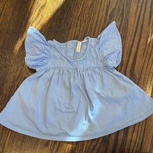 Janie and Jack Blue Puff Sleeve Blouse